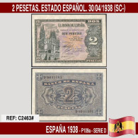 C2463# España 1938. 2 Pts. Estado Español (UNC) - 1-2 Pesetas