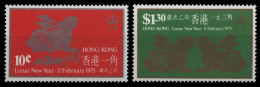 Hongkong 1975 - Mi-Nr. 306 Y -307 X ** - MNH - Gemischt - Jahr Des Hasen - Ongebruikt