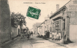 FRANCE - Serbonnes - Route De Préaux - Café - Durand - Rue Animée - Carte Postale Ancienne - Otros & Sin Clasificación