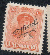 LUXEMBOURG LUSSEMBURGO 1922 1926 SURCHARGE OFFICIEL CENT. 20c MH - Service