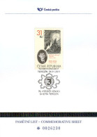 PLZ 12 Commemorative Sheet Czech Republic 70th Anniversary Of The Transports To Theresienstadt 2011 Hologram - Joodse Geloof