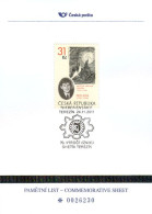 PLZ 12 Commemorative Sheet Czech Republic 70th Anniversary Of The Transports To Theresienstadt 2011 Hologram - Judaika, Judentum