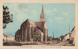 St André Des Eaux * L'église Du Village Et La Rue De La Poste - Autres & Non Classés