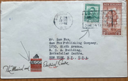 NEW ZEALAND 1942, COVER USED TO  SAM FOX PUBLISHING USA, ADVERTISING, THE MUSICAL & ELECTRICAL CENTER,  DUNEDIN CITY MAC - Cartas & Documentos