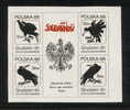 POLAND SOLIDARNOSC 1986 DECEMBER 1981 CARRION BIRDS MS THIN UNGLAZED PAPER (SOLID 0006/0323) - Vignettes Solidarnosc