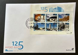 Finland Finnland Finlande 2023 Alvar Aalto Architect Designer 125 Ann USA Germany Italy Iceland BeePost White Block FDC - FDC