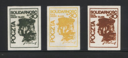 POLAND SOLIDARITY SOLIDARNOSC RKS DOLNY SLASK LOWER SILESIA MARSHALL JOZEF PILSUDSKI SET OF 3 PRESIDENT MILITARIA ARMY - Solidarnosc-Vignetten