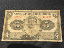 Grand Duché De Luxembourg 5 Cinq Francs Fout Op Print (924724) - Luxembourg