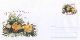 954  Pâques, Poulettes, œufs Décorés: PAP Moldavie 2001 - Chicken, Decorated Easter Eggs: Postal Stationery Cover - Ostern