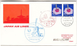 Japon - Lettre De 1979 -  Vol Japon Amsterdam - Moukins - - Brieven En Documenten