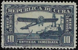Cuba 1914 Used Airmail Stamp Airplane Lighthouse 10 Centavos [WLT1782] - Used Stamps