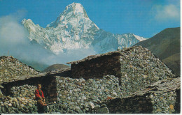 Nepal Postcard Sent To Denmark 11-11-1988  Ama Dablam 22,494 Feet High - Népal