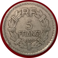 Monnaie France - 1950 - 5 Francs Lavrillier Aluminium - 2 Francs