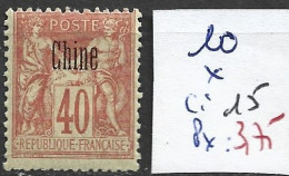 CHINE FRANCAISE 10 * Côte 15 € - Unused Stamps