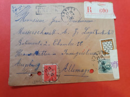 Enveloppe En Recommandé Et Exprès De Vanves Pour L'Allemagne En 1943 Avec Contrôle ( Trous D'archive) - D 249 - 1921-1960: Moderne