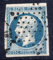 NAPOLEON N°10 25c Bleu Oblitéré ETOILE De PARIS + CàD - 1852 Louis-Napoleon