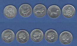 COOK Islands 5 X One Cent 2003 ANIMALS - Cookeilanden