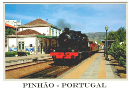 PINHÃO, Alijó - Estação De Caminhos De Ferro Com Comboio, Train Station   ( 2 Scans ) - Vila Real