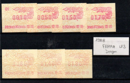 China Hong Kong Machine Label Frama 1988 Dragon Machine 01 And 02 Complet Set Free Postage - Nuevos