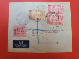 Ethiopie - Enveloppe En Recommandé De Addis Abeba Pour Londres - D 274 - Etiopia