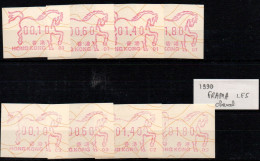 China Hong Kong Machine Label Frama 1990 Horse Machine 01 And 02 Complet Set Free Postage - Neufs