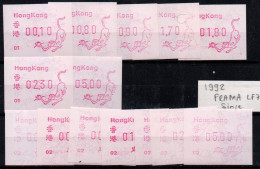 China Hong Kong Machine Label Frama 1992 Monkey Machine 01 And 02 Complet Set Free Postage - Nuovi