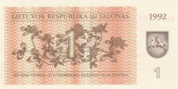 BANCONOTA LITUANIA 1 UNC (RY1614 - Lituanie