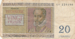 BANCONOTA BELGIO 20 1956  VF (RY1585 - Otros & Sin Clasificación