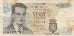 BANCONOTA BELGIO 20 VF (RY1560 - Otros & Sin Clasificación