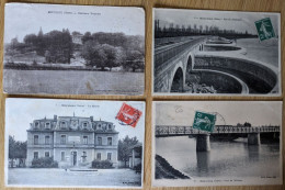 Meyzieu Le Château Vachon, Vue Du Déversoir Du Canal De Jonage, Le Pont D'Erbens, La Mairie - Meyzieu