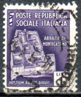 1944 Repubblica Sociale: Monumenti Distrutti - 2ª Emissione Lire 1 Usato - Usados