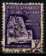 1944 Repubblica Sociale: Monumenti Distrutti - 2ª Emissione Lire 1 Usato - Usati