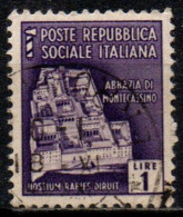 1944 Repubblica Sociale: Monumenti Distrutti - 2ª Emissione Lire 1 Usato - Usati