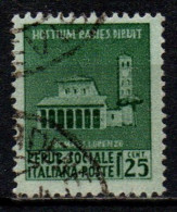 1944 Repubblica Sociale: Monumenti Distrutti - 1ª Emissione 25 Cent. Usato - Usados