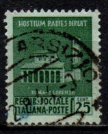 1944 Repubblica Sociale: Monumenti Distrutti - 1ª Emissione 25 Cent. Usato - Usati