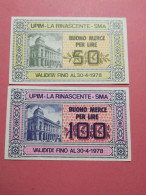 B2 BUONO ACQUISTO SERIE DI 3 PEZZI 1978 UPIM LA RINASCENTE SMA 1 Lieve Piega Fior Di Stampa - [10] Cheques En Mini-cheques