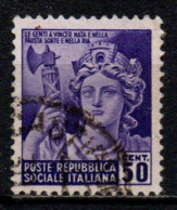 1944 Repubblica Sociale: Monumenti Distrutti - 2ª Emissione 50 Cent. Usato - Usados