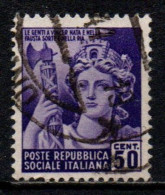 1944 Repubblica Sociale: Monumenti Distrutti - 2ª Emissione 50 Cent. Usato - Usati