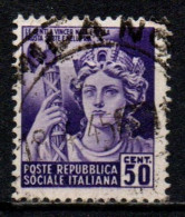 1944 Repubblica Sociale: Monumenti Distrutti - 2ª Emissione 50 Cent. Usato - Gebraucht