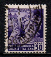 1944 Repubblica Sociale: Monumenti Distrutti - 2ª Emissione 50 Cent. Usato - Oblitérés