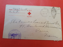 USA - Enveloppe Croix Rouge Pour Paris En 1919 Avec Cachet De Censure - D 309 - Cartas & Documentos