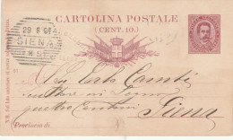 INTERO POSTALE 1891 C.10 Piega Centrale TIMBRO SIENA (RY1849 - Interi Postali