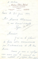 Papier à Lettre En-tête Du Moderne Palace Hotel De Paris Place De La République En 1954 - Sport & Turismo