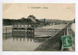 95 L'ISLE ADAM  Batellerie Péniche Passage De L'Ecluse 1909 écrite Timb      D18 2021 - L'Isle Adam