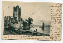 ALLEMAGNE Gruss Aus ELTVILLE   Vieux Chateau Bord Riviere écrite 1904 Timb  ELTVILLE   D19  2021 - Eltville