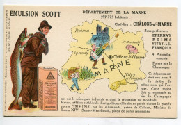 51 Carte DEPARTEMENT MARNE Chef Lieu CHALONS Sur MARNE Villes Et Activités  Publicité Emulsion Scott  1920   / D19 2021 - Châtillon-sur-Marne