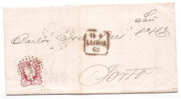 Portugal, 1862, # 13, Lisboa-Porto - Storia Postale