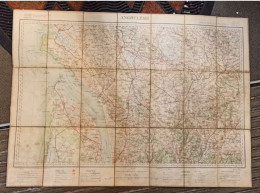 CARTE TOPOGRAPHIQUE 1/200 000 ° Du Début 20° Siècle REGION ANGOULEME - LESPARRE - JONZAC - SAINTES - MARENNES - COGNAC - Cartes Topographiques