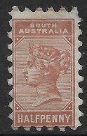 Australia 1883-1895 South Australia Queen Victoria ½P Perf10 Mi N.51 MH * - Ungebraucht