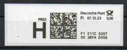 Deutschland 2023. PRIO-Marke FI (Schalterfreimachung) 0,00 € Gebraucht - R- & V- Labels